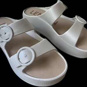 Lemon Jelly Gaia Platform Slide Sandal NWOB Size 38